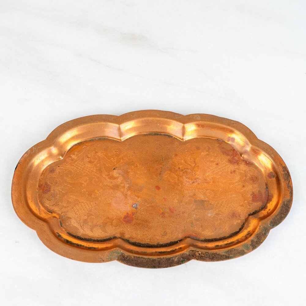 Vintage Tarnished Copper Plate